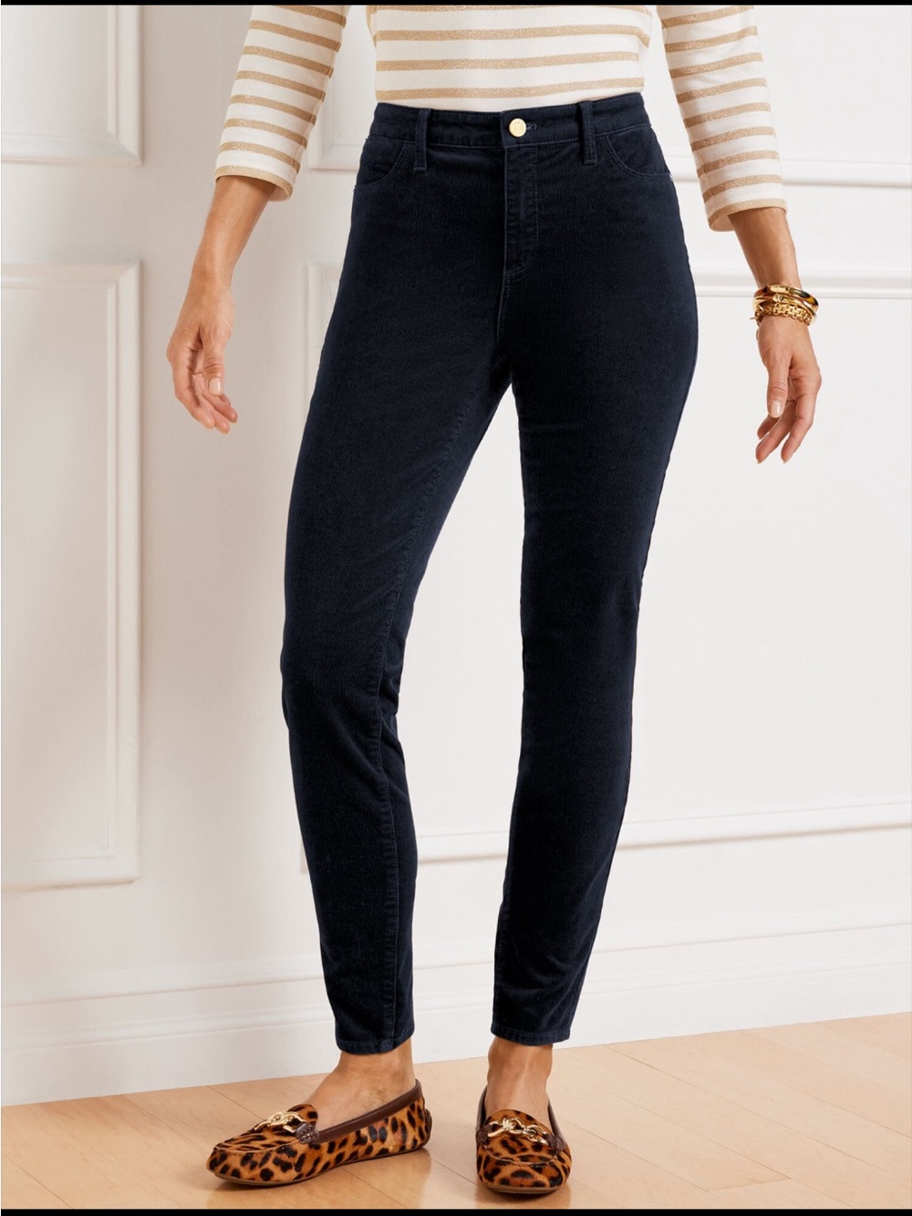 Talbots Black Cropped Corduroy Ankle Pants